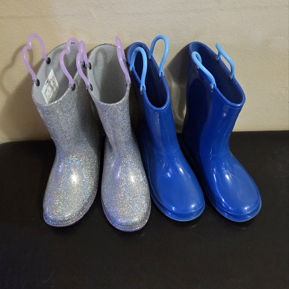 2 pair of kids rainboots